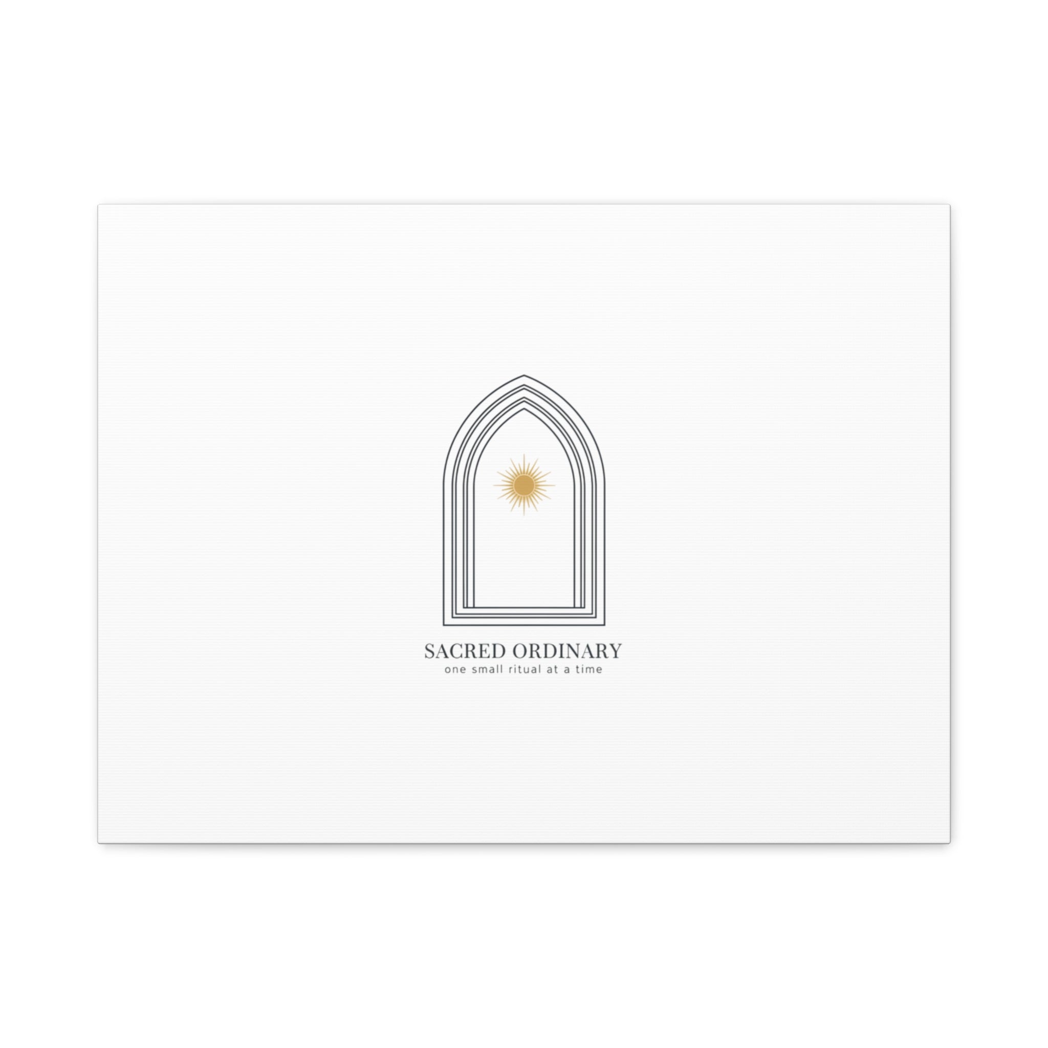 Sacred Ordinary Gothic Arch Canvas | Minimal Scripture Art, Quiet Luxury