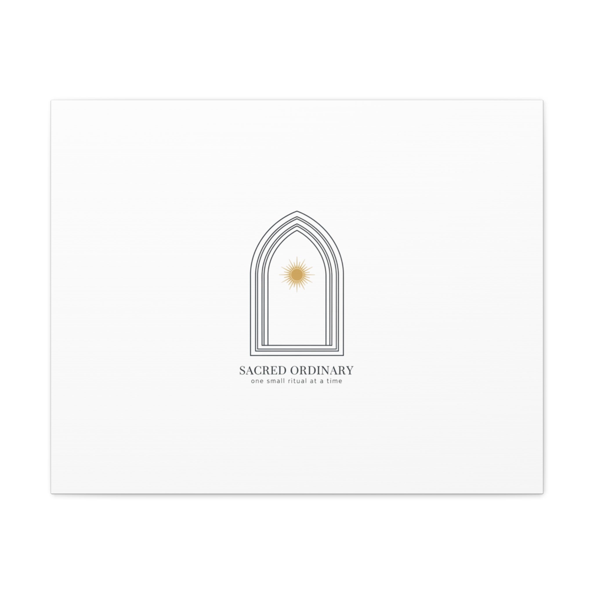 Sacred Ordinary Gothic Arch Canvas | Minimal Scripture Art, Quiet Luxury