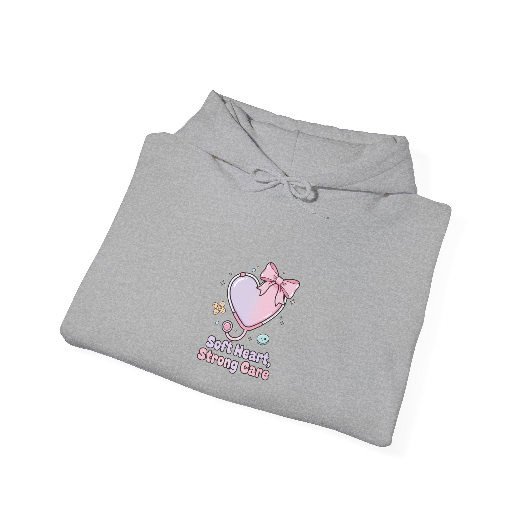 Cute Nurse Heart Graphic Hoodie | pastel coquette medical, kawaii nurse merch Navy