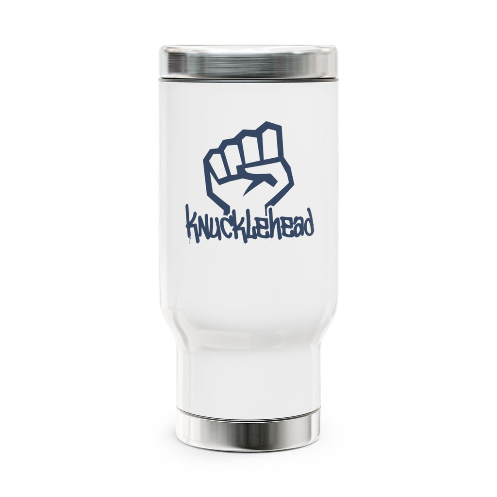 Travel Mug — 'Knucklehead' Fist Logo 14oz Stainless Steel Travel Mug with Handle 14oz