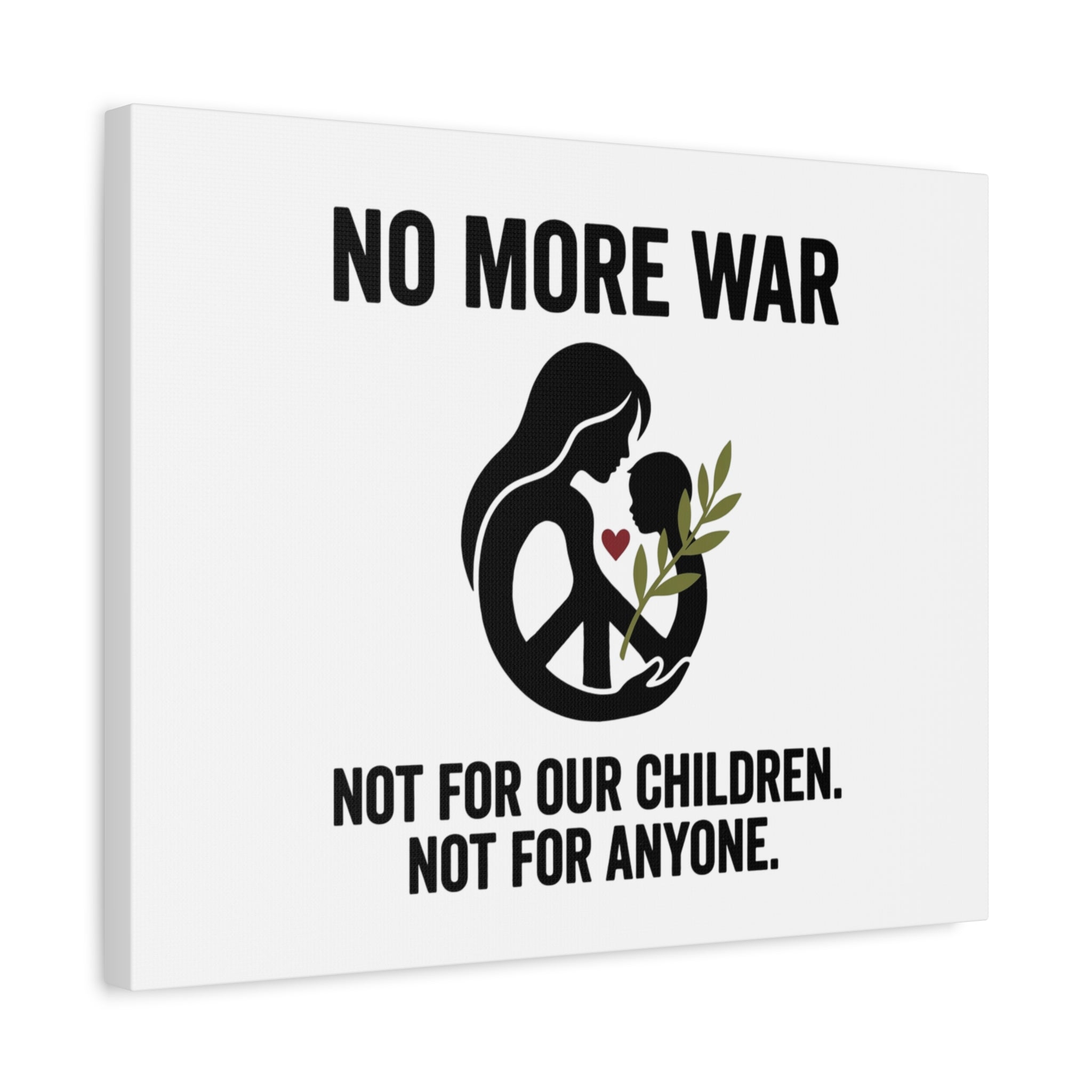 No More War Canvas, Anti-War Peace Protest Wall Art | Solidarity Ceasefire. 36" x 36" 1.25"