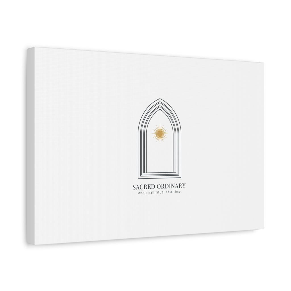 Sacred Ordinary Gothic Arch Canvas | Minimal Scripture Art, Quiet Luxury 36" x 36" 1.25"