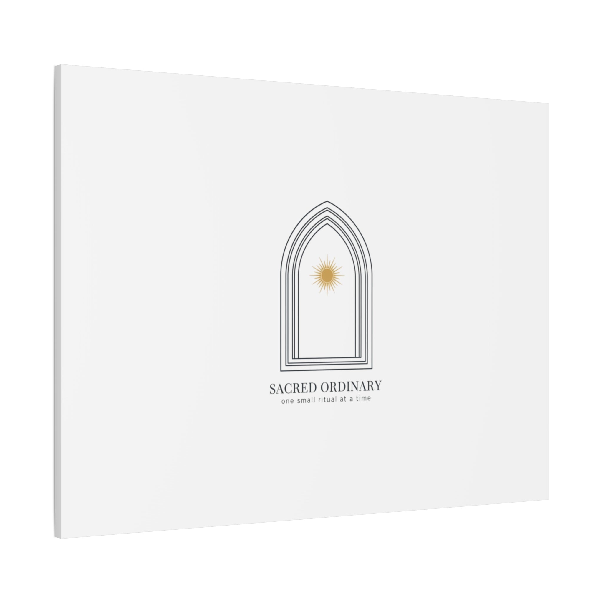Sacred Ordinary Gothic Arch Canvas | Minimal Scripture Art, Quiet Luxury