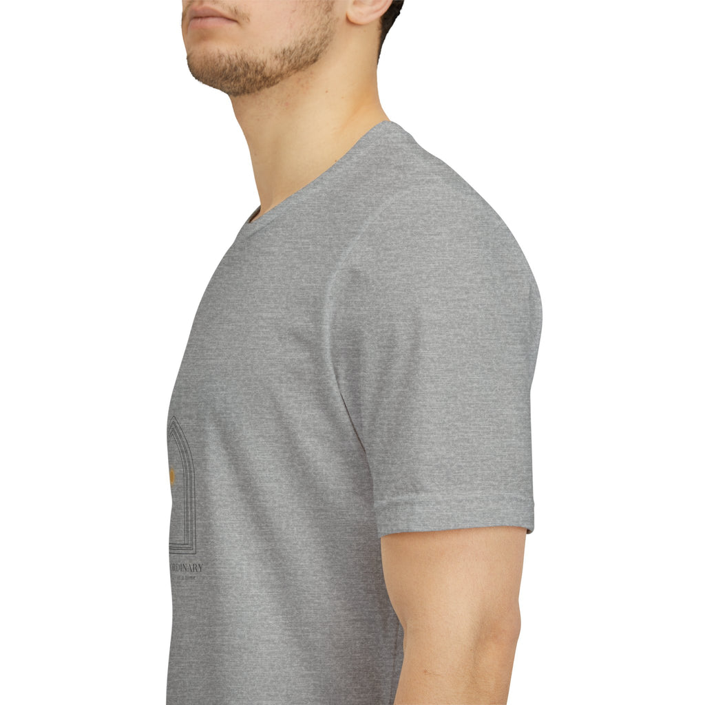 Gothic Arch Minimal Tee | Monastic Minimalism, serene typography Navy