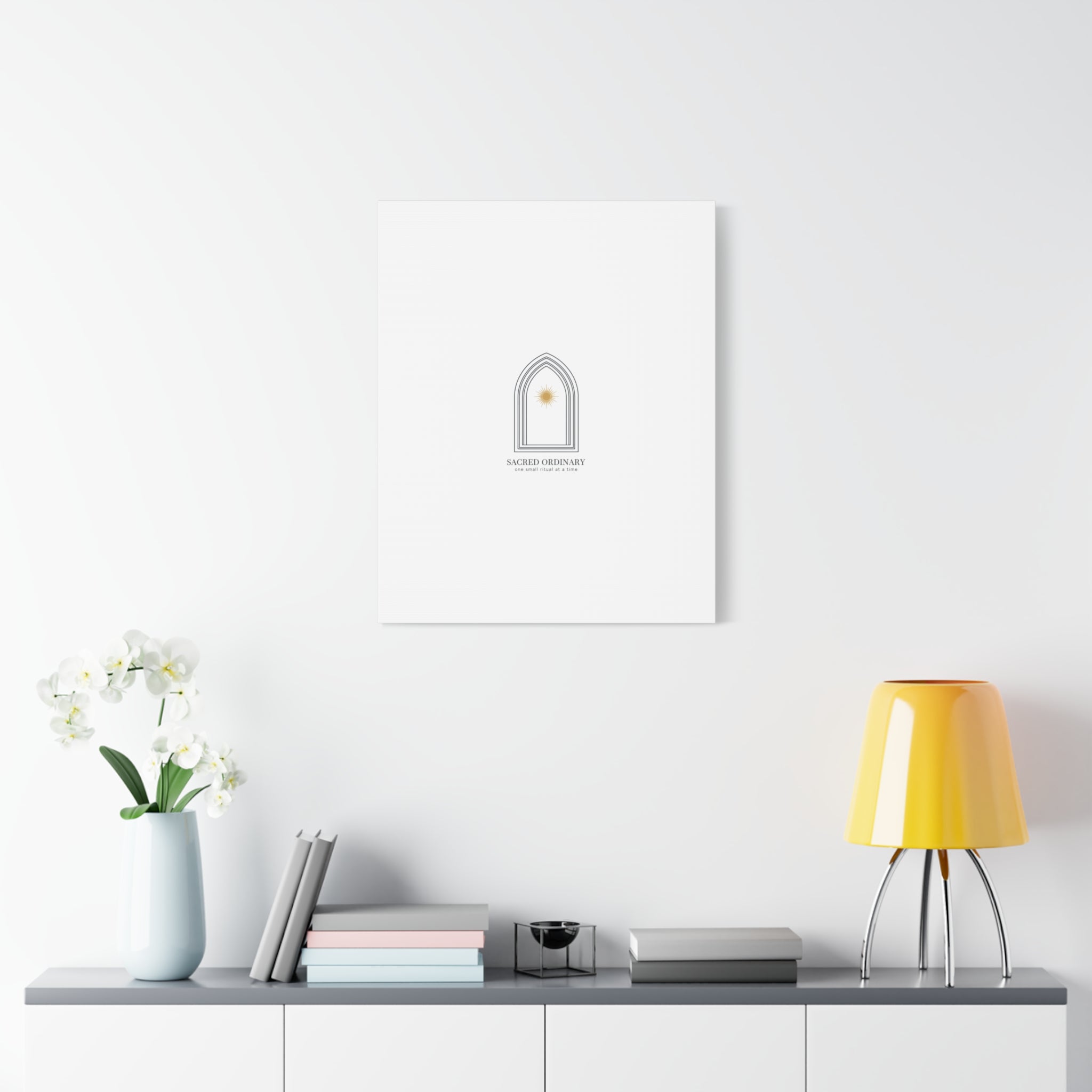 Sacred Ordinary Gothic Arch Canvas | Minimal Scripture Art, Quiet Luxury