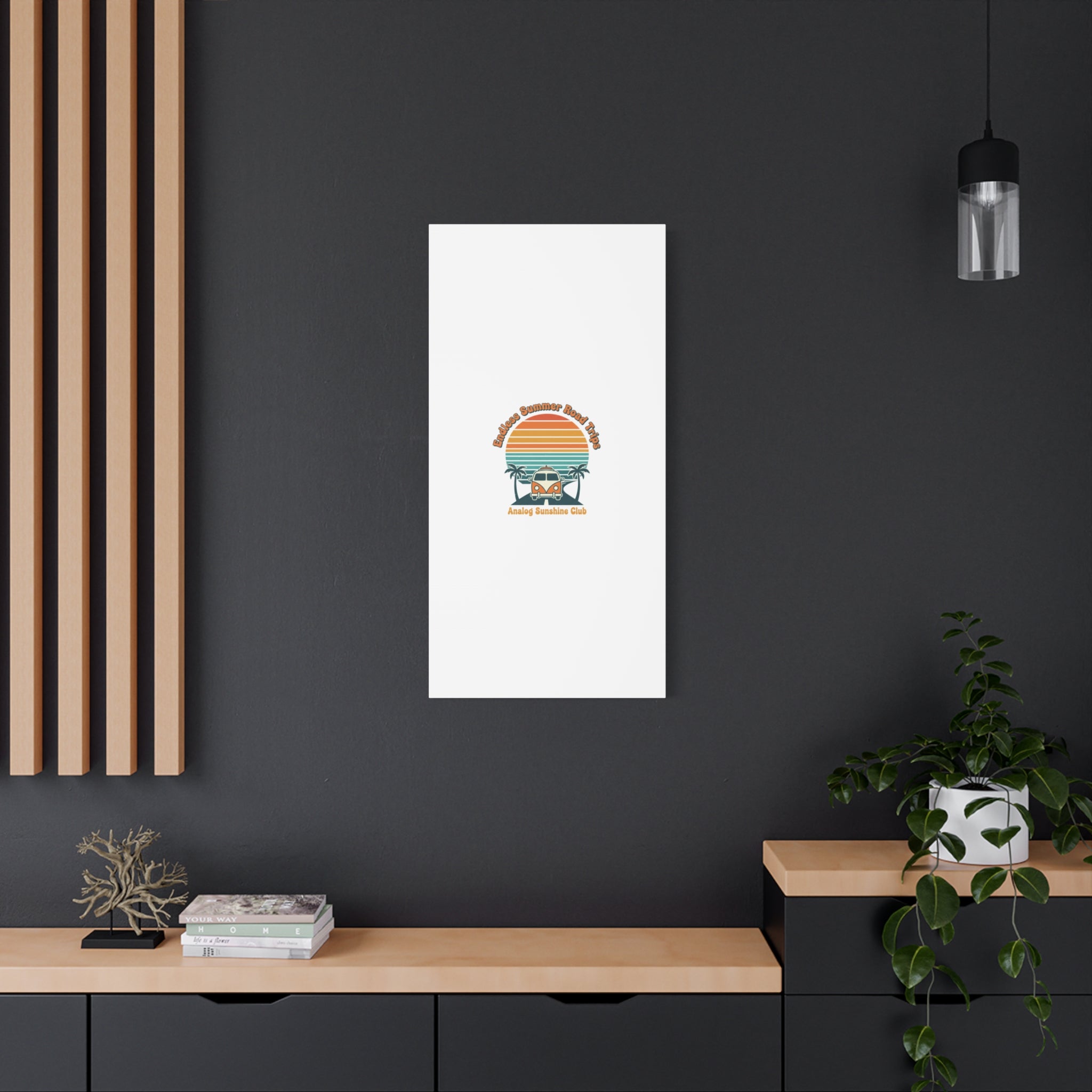 Endless Summer Road Trips Canvas | 1970s Sunset, Retro Surf Palm Art 36" x 36" 1.25"