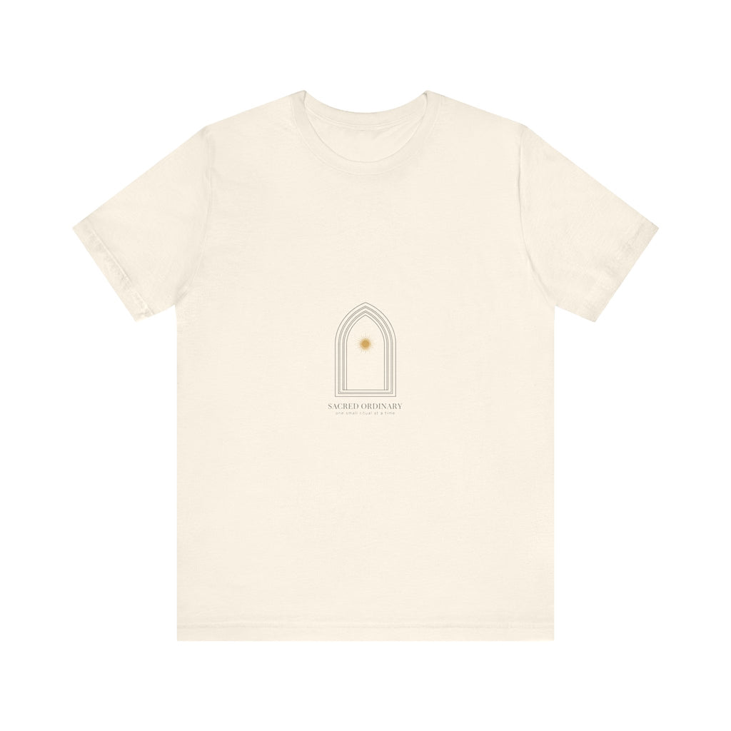 Gothic Arch Minimal Tee | Monastic Minimalism, serene typography Navy