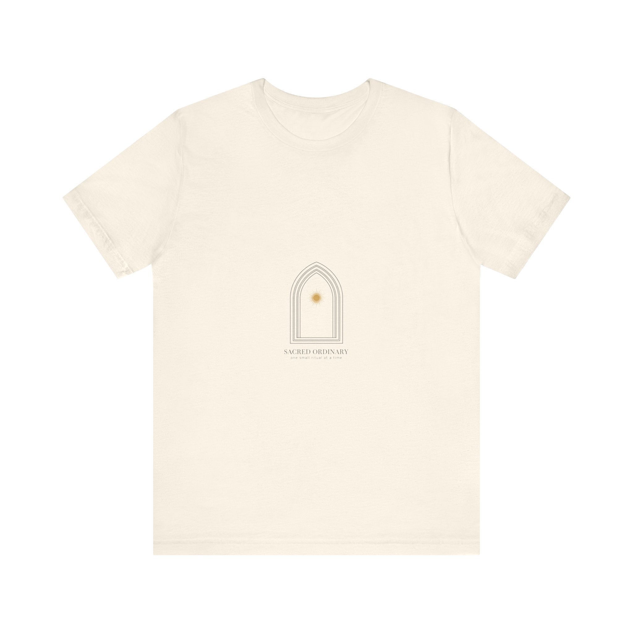 Gothic Arch Minimal Tee | Monastic Minimalism, serene typography Navy