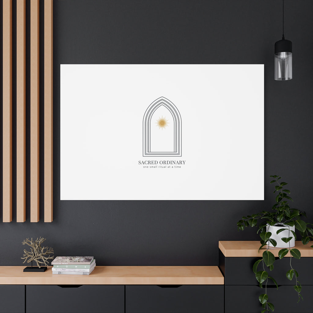 Sacred Ordinary Gothic Arch Canvas | Minimal Scripture Art, Quiet Luxury 36" x 36" 1.25"