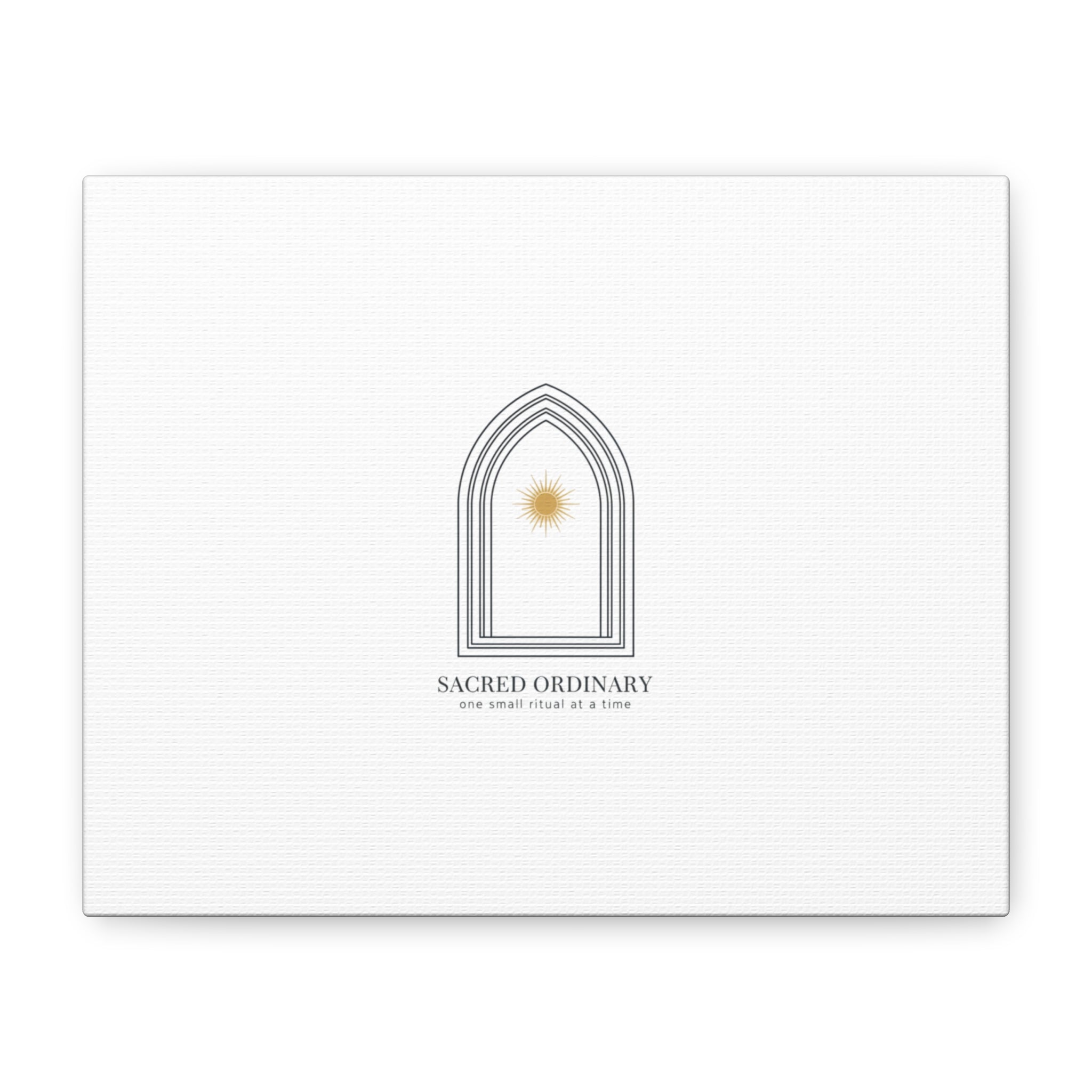 Sacred Ordinary Gothic Arch Canvas | Minimal Scripture Art, Quiet Luxury