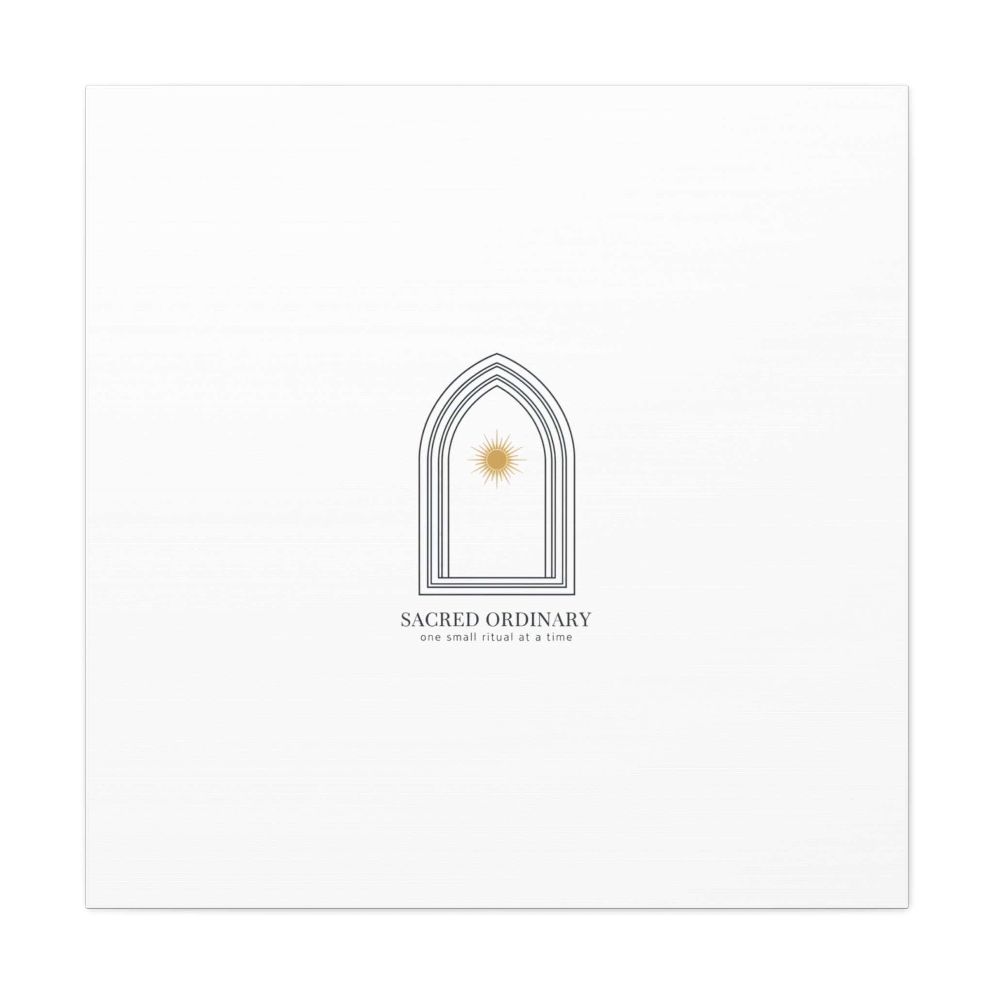 Sacred Ordinary Gothic Arch Canvas | Minimal Scripture Art, Quiet Luxury
