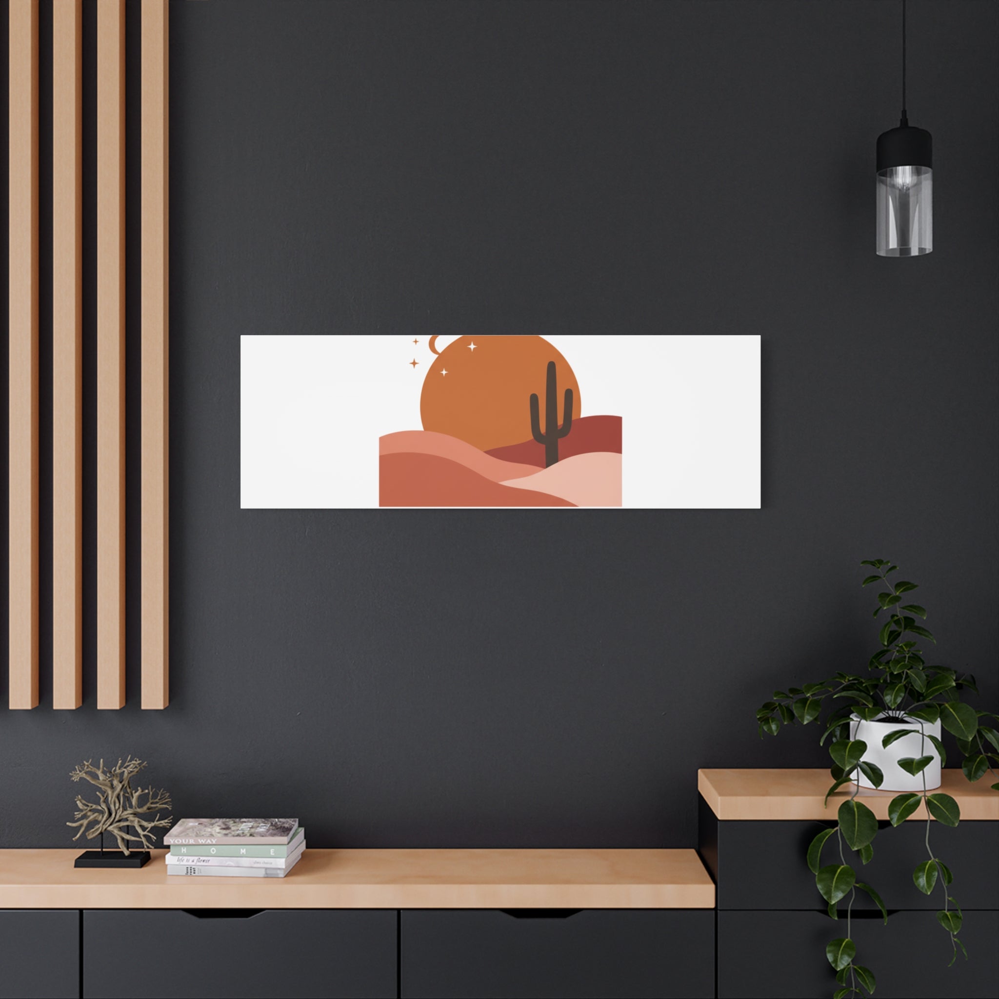 Desert Stillness Canvas, Desert Sunset Minimalist Mesa | Southwestern Art Print 36" x 36" 1.25"