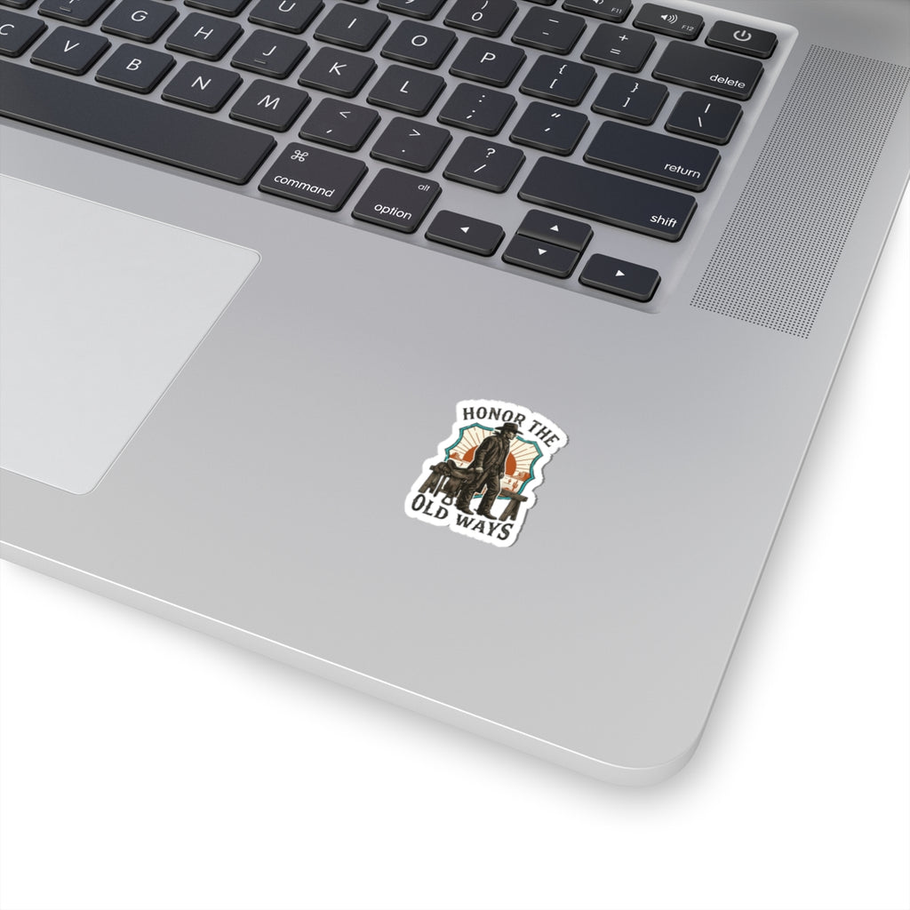 Honor the Old Ways Sticker | Western Americana, Cowboy Frontier Vintage 2" × 2" White