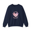 Cute Nurse Heart Crewneck Sweatshirt | pastel coquette medical, kawaii nurse graphic Navy