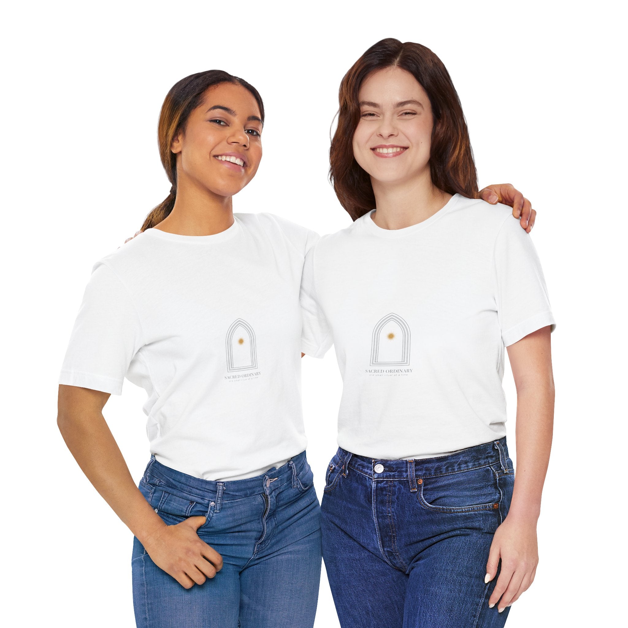 Gothic Arch Minimal Tee | Monastic Minimalism, serene typography Navy