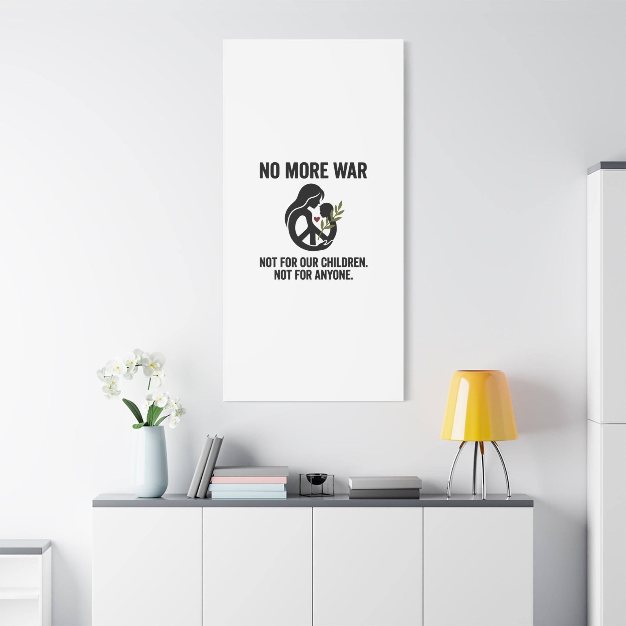 No More War Canvas, Anti-War Peace Protest Wall Art | Solidarity Ceasefire. 36" x 36" 1.25"