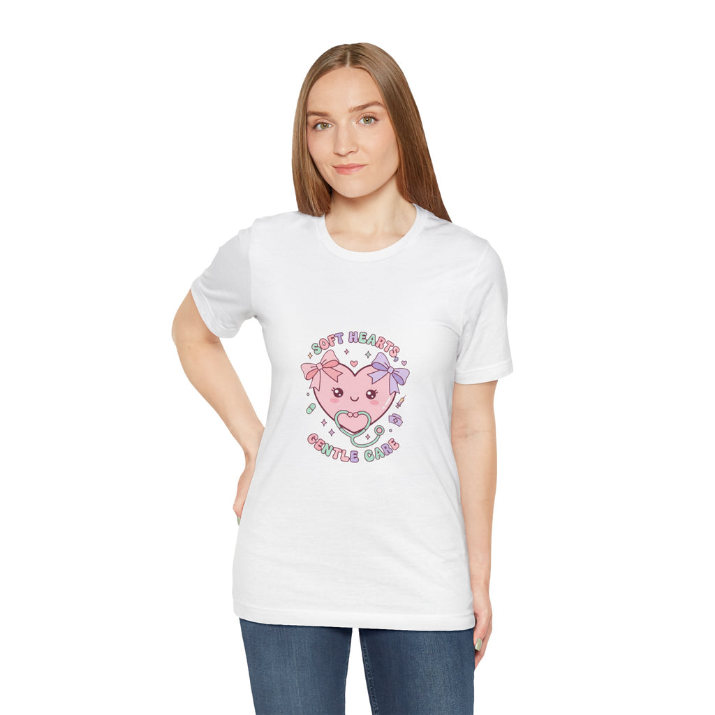Kawaii Nurse Heart Tee | pastel healthcare design, coquette medical shirt Navy