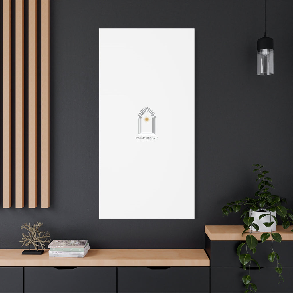 Sacred Ordinary Gothic Arch Canvas | Minimal Scripture Art, Quiet Luxury 36" x 36" 1.25"