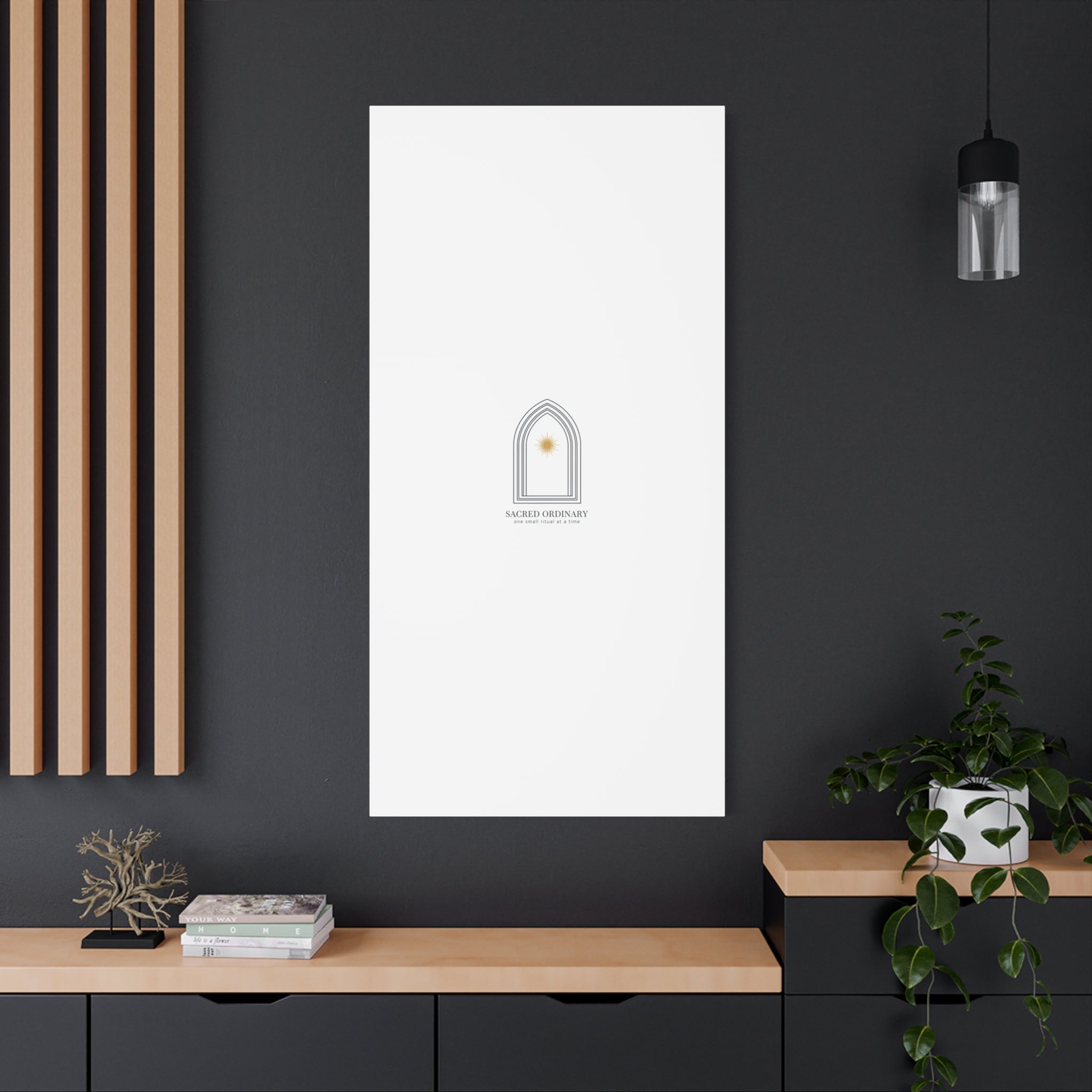 Sacred Ordinary Gothic Arch Canvas | Minimal Scripture Art, Quiet Luxury 36" x 36" 1.25"