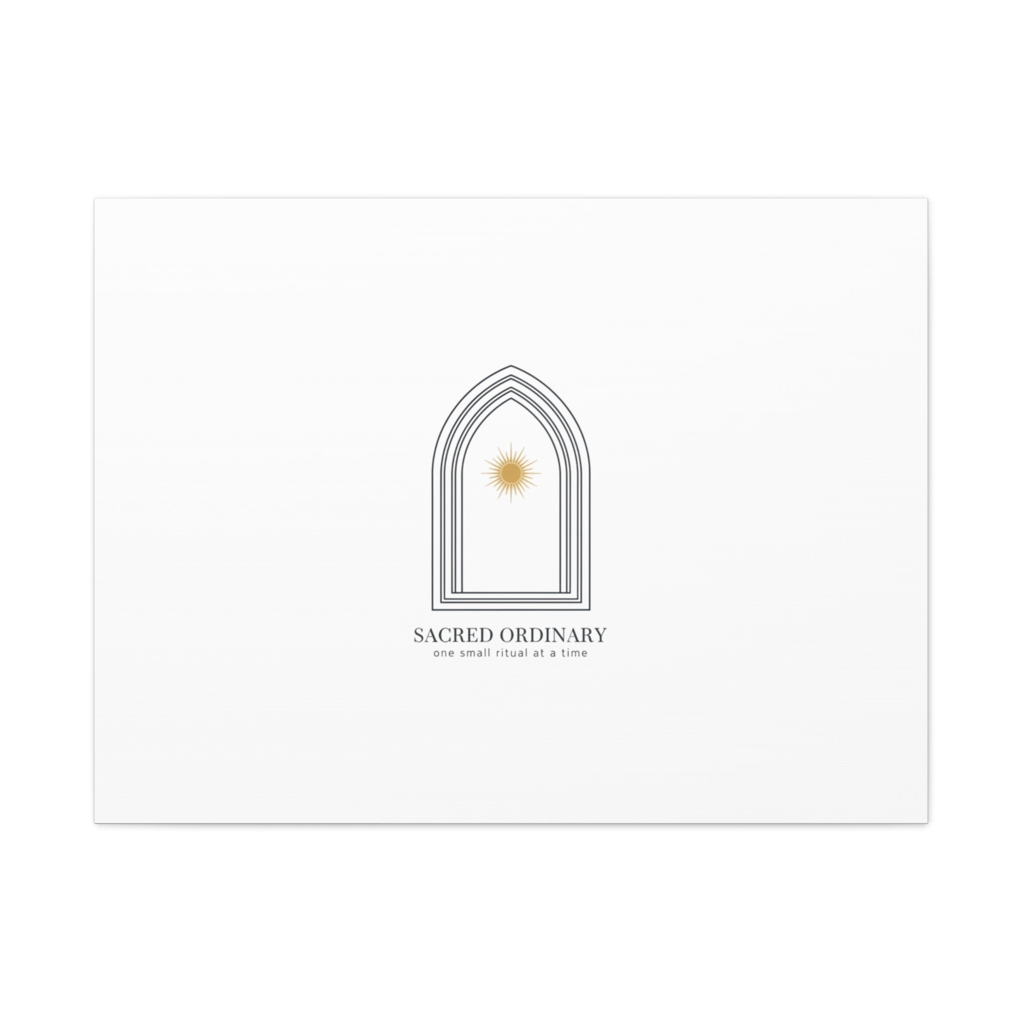 Sacred Ordinary Gothic Arch Canvas | Minimal Scripture Art, Quiet Luxury