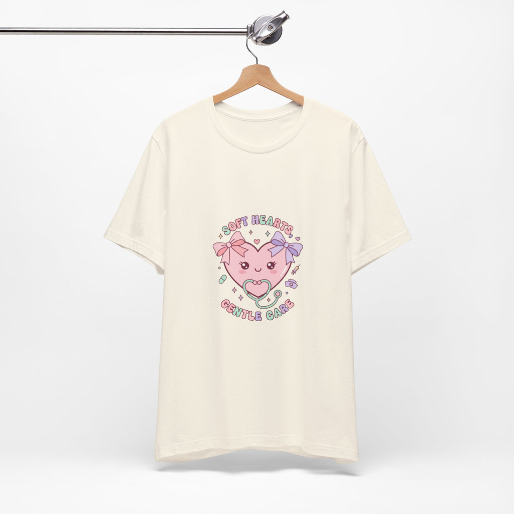 Kawaii Nurse Heart Tee | pastel healthcare design, coquette medical shirt Navy