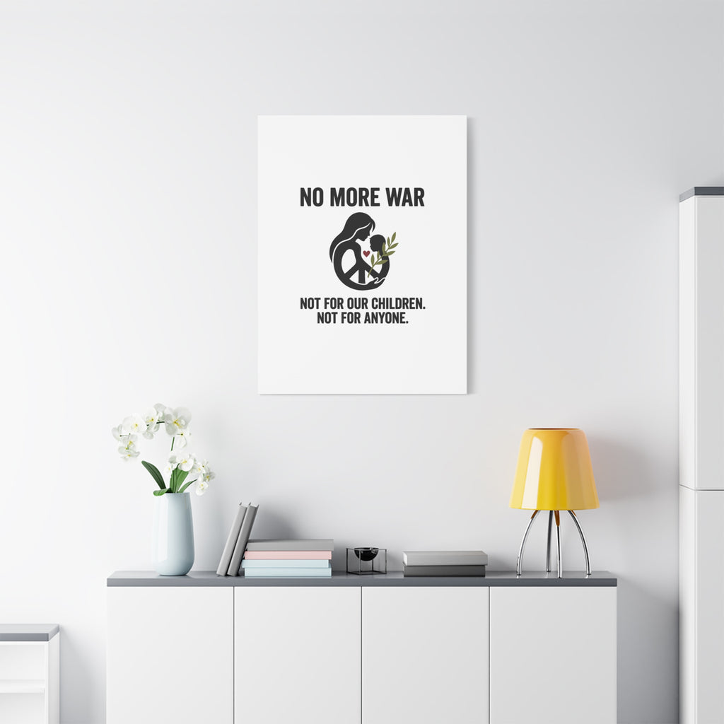No More War Canvas, Anti-War Peace Protest Wall Art | Solidarity Ceasefire. 36" x 36" 1.25"