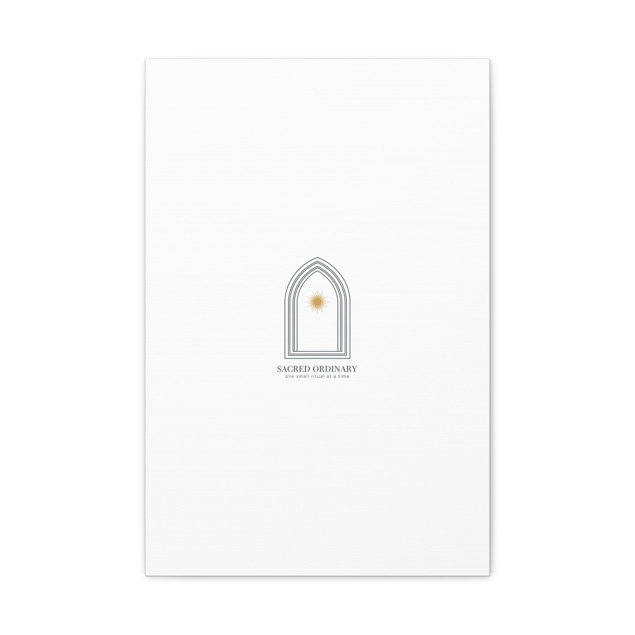 Sacred Ordinary Gothic Arch Canvas | Minimal Scripture Art, Quiet Luxury