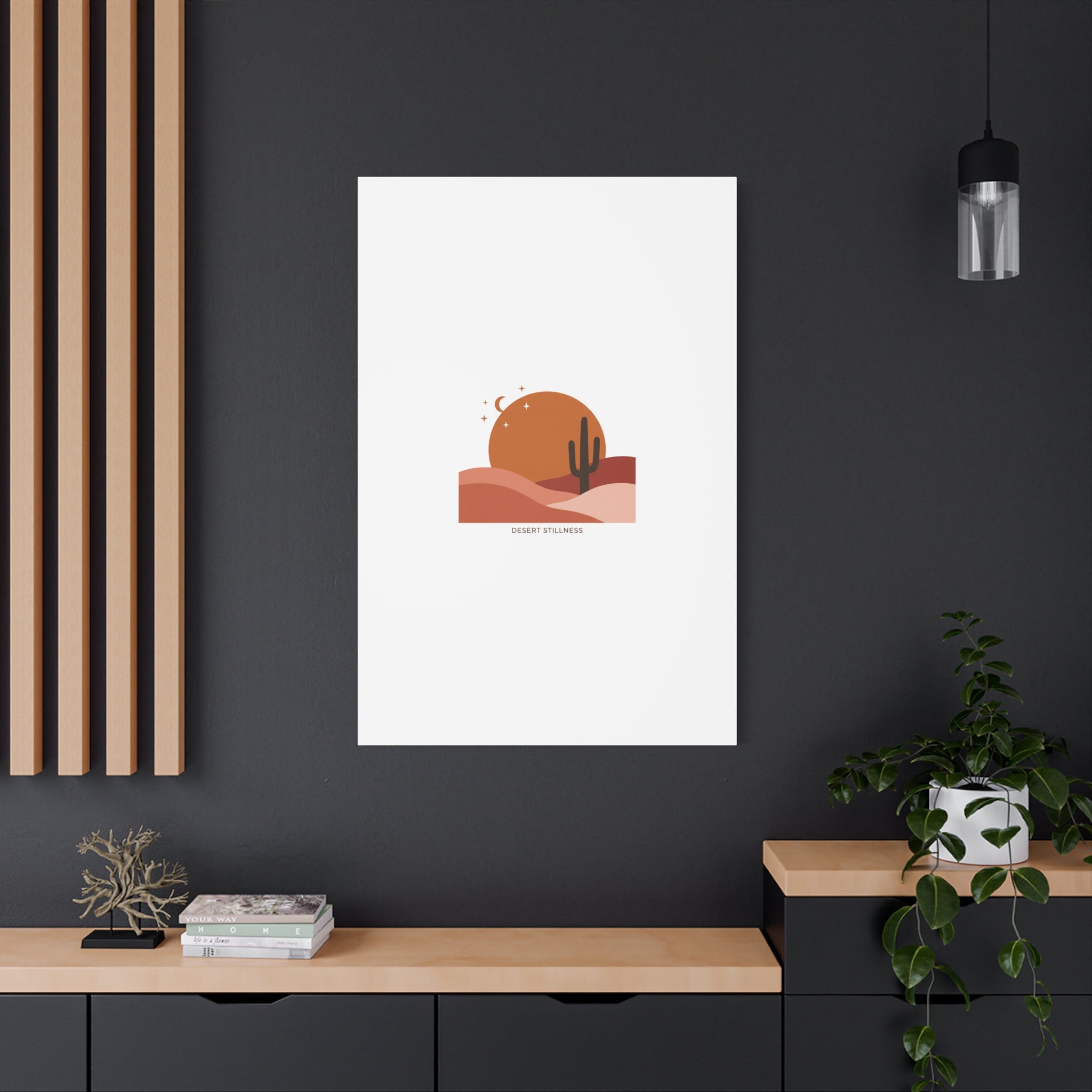 Desert Stillness Canvas, Desert Sunset Minimalist Mesa | Southwestern Art Print