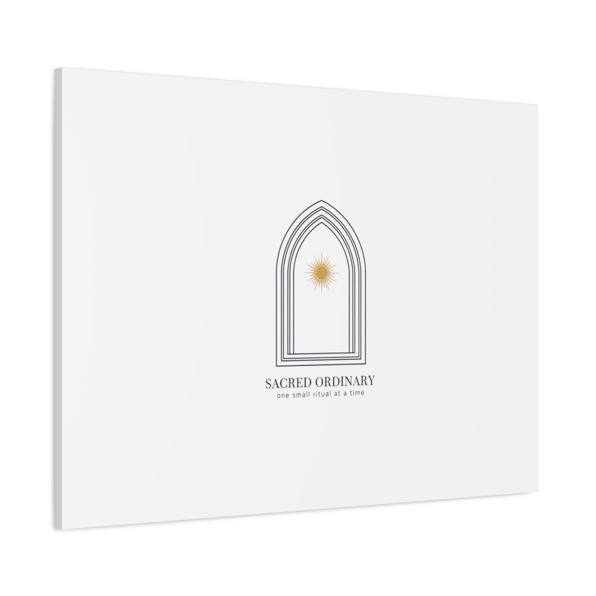 Sacred Ordinary Gothic Arch Canvas | Minimal Scripture Art, Quiet Luxury