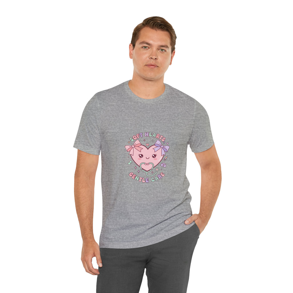 Kawaii Nurse Heart Tee | pastel healthcare design, coquette medical shirt Navy