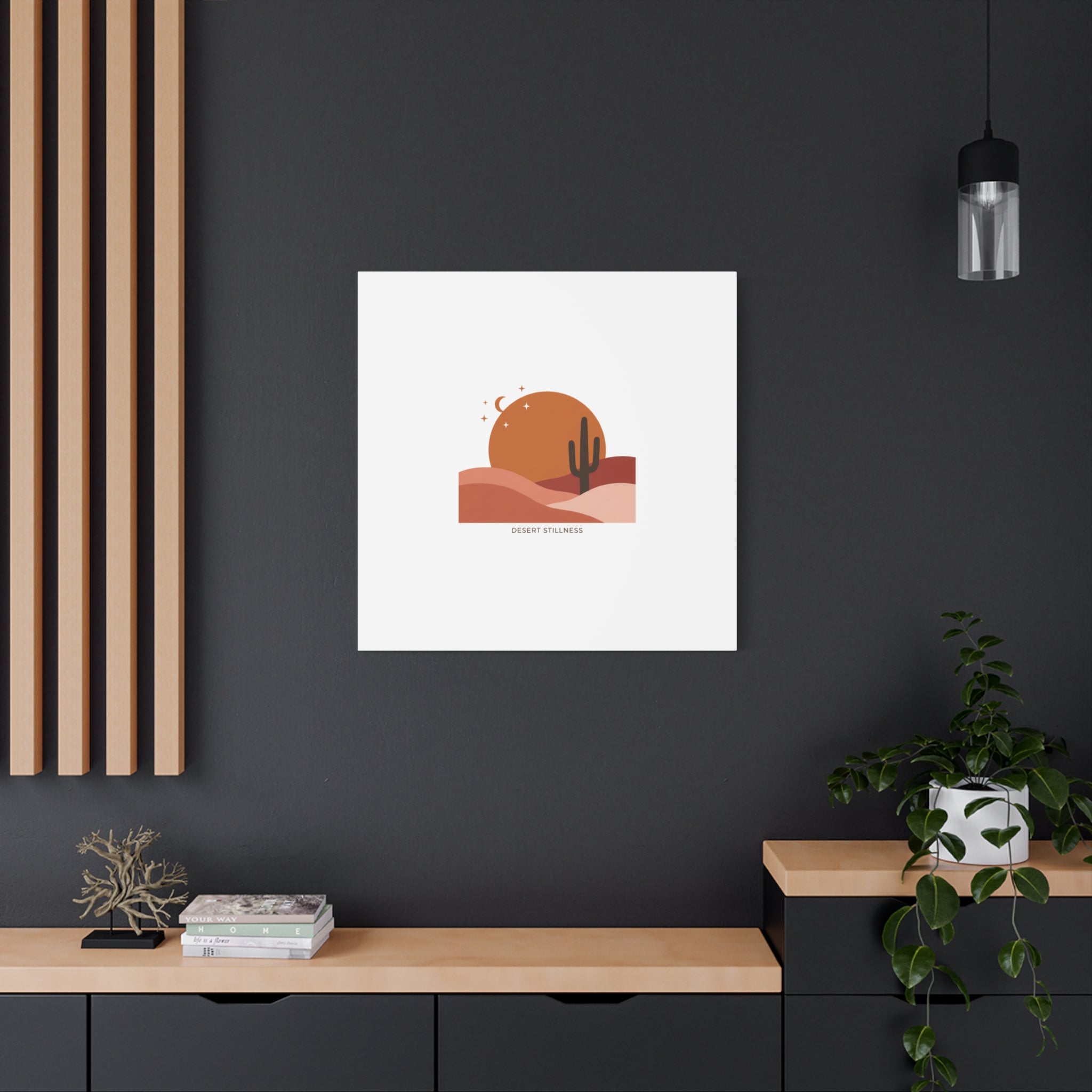 Desert Stillness Canvas, Desert Sunset Minimalist Mesa | Southwestern Art Print 36" x 36" 1.25"