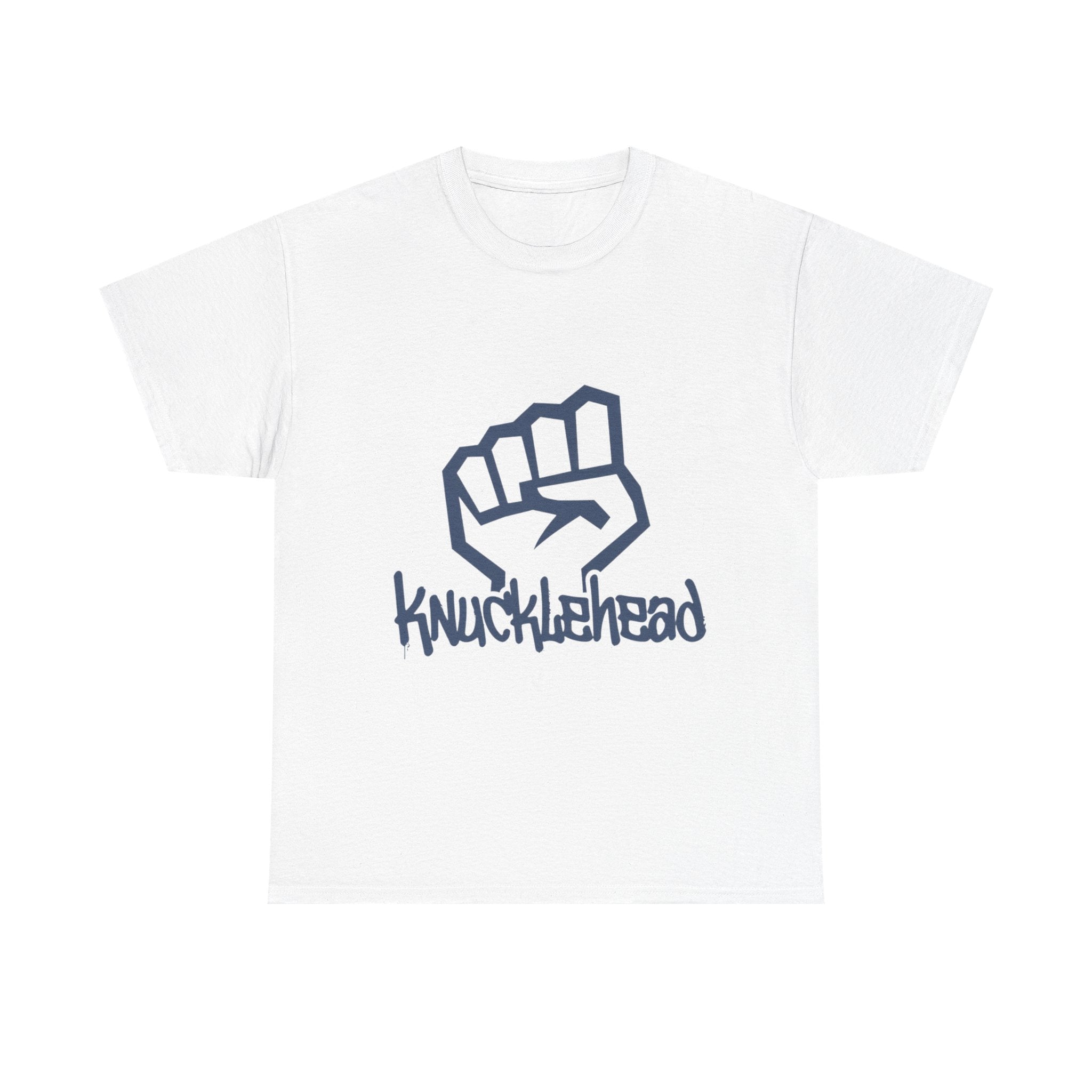 Knucklehead Fist Graphic Tee | Punk Streetwear, Bold Logo White