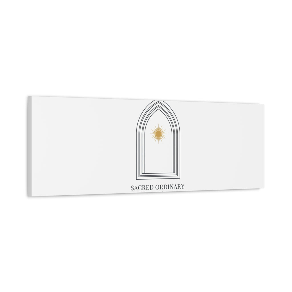Sacred Ordinary Gothic Arch Canvas | Minimal Scripture Art, Quiet Luxury