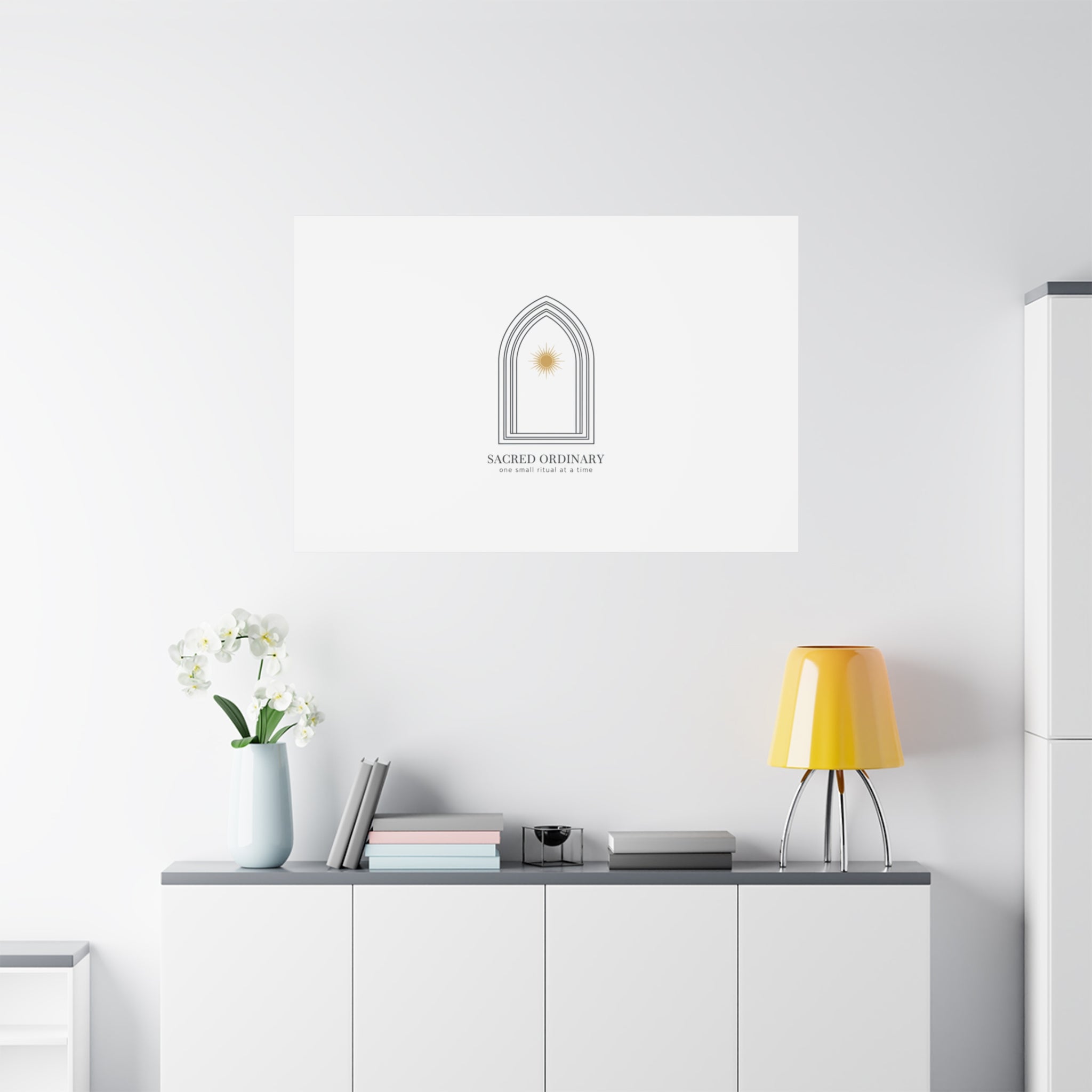 Sacred Ordinary Gothic Arch Canvas | Minimal Scripture Art, Quiet Luxury 36" x 36" 1.25"