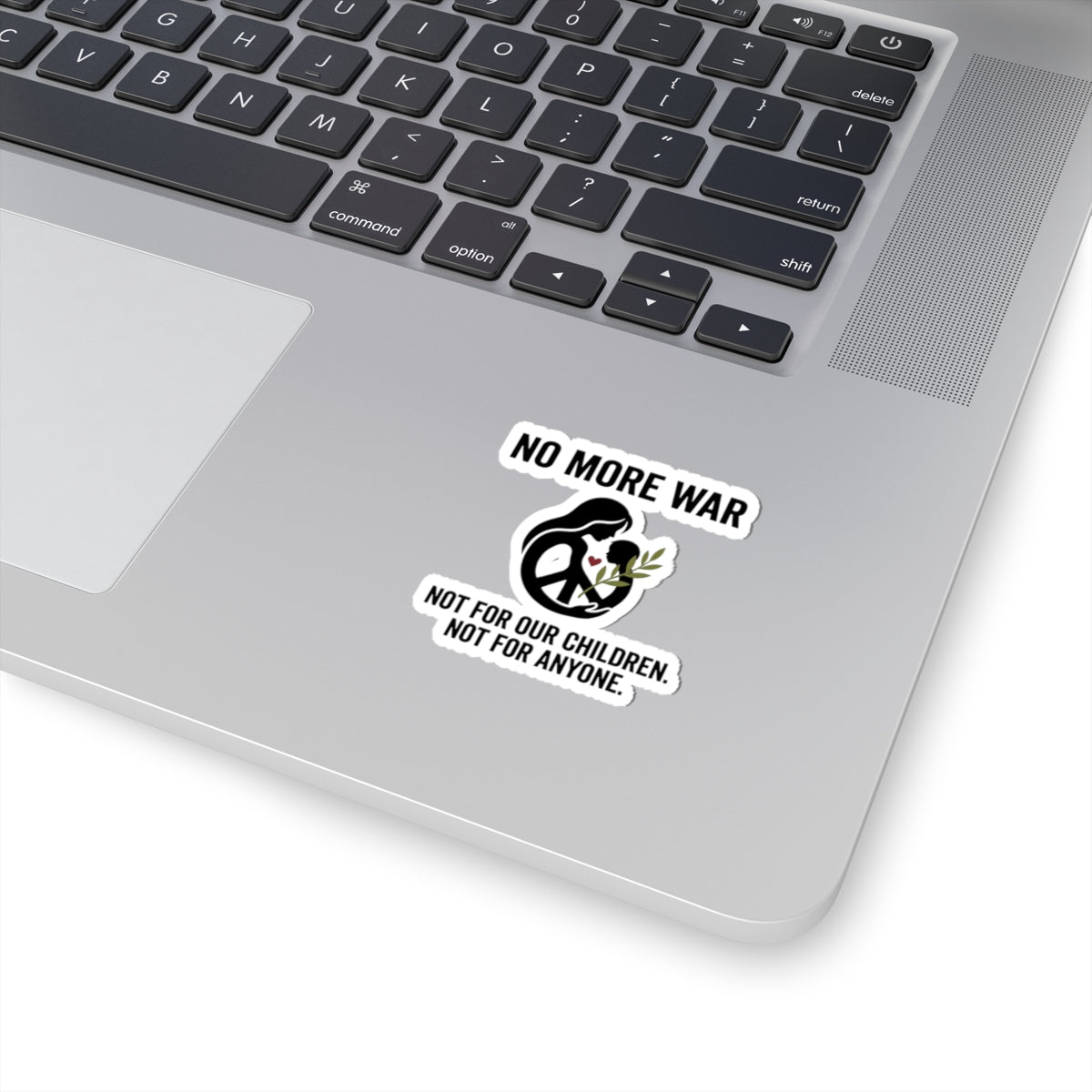 No More War Sticker | Anti-War, Peace, Solidarity 2" × 2" White