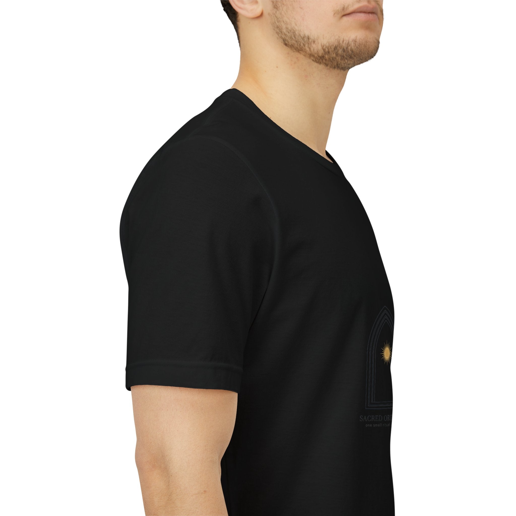 Gothic Arch Minimal Tee | Monastic Minimalism, serene typography Navy