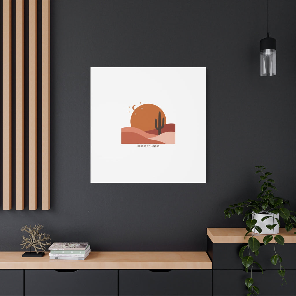 Desert Stillness Canvas, Desert Sunset Minimalist Mesa | Southwestern Art Print 36" x 36" 1.25"