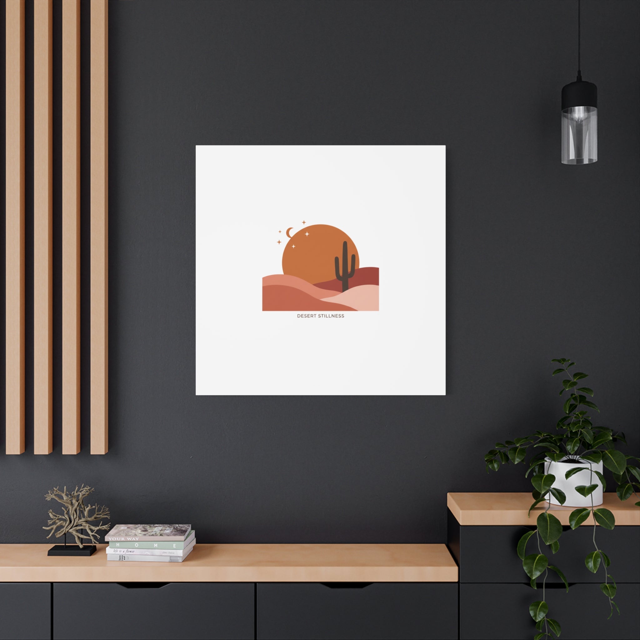 Desert Stillness Canvas, Desert Sunset Minimalist Mesa | Southwestern Art Print 36" x 36" 1.25"