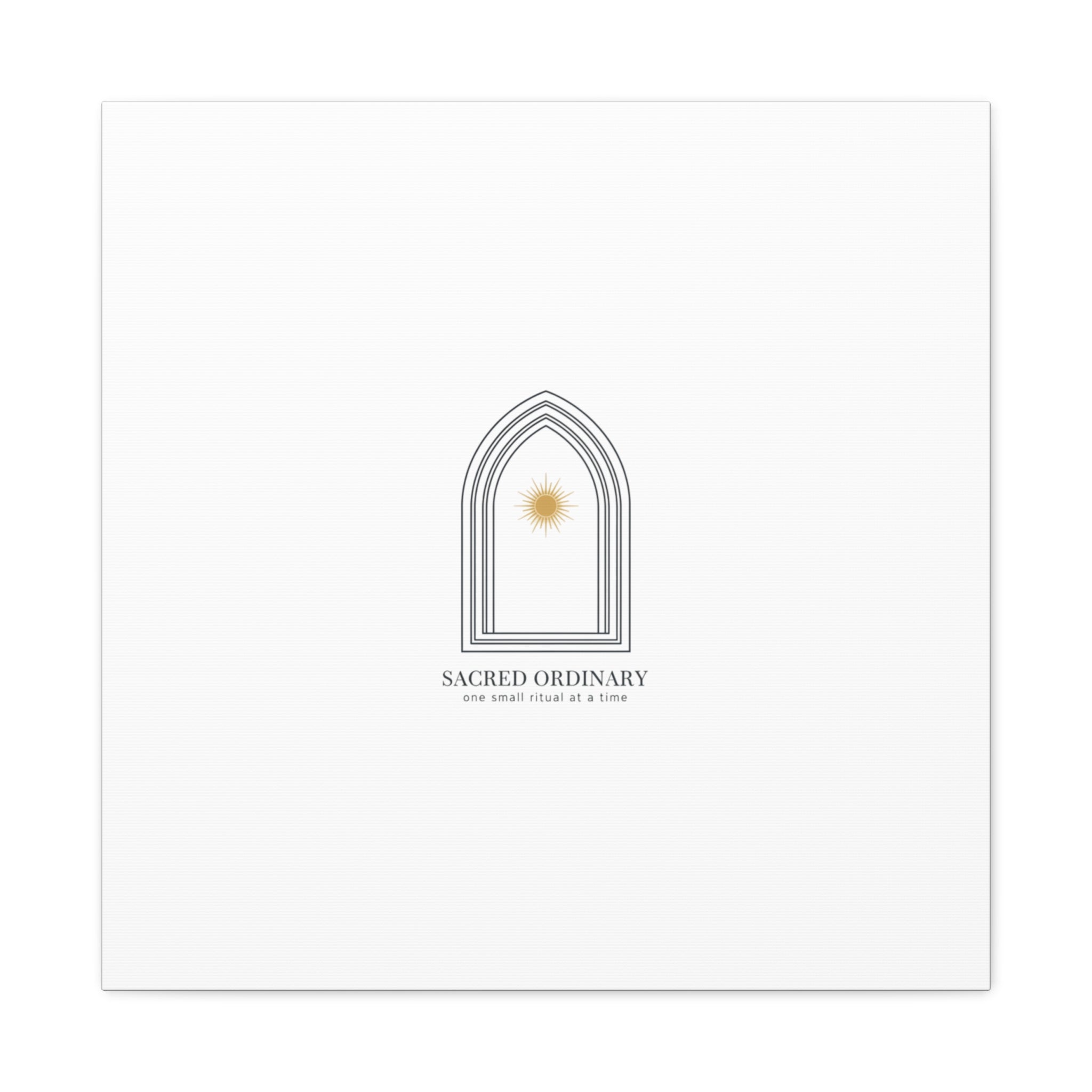 Sacred Ordinary Gothic Arch Canvas | Minimal Scripture Art, Quiet Luxury