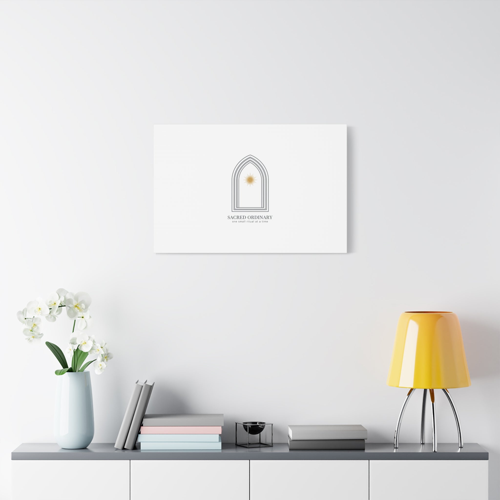 Sacred Ordinary Gothic Arch Canvas | Minimal Scripture Art, Quiet Luxury 36" x 36" 1.25"