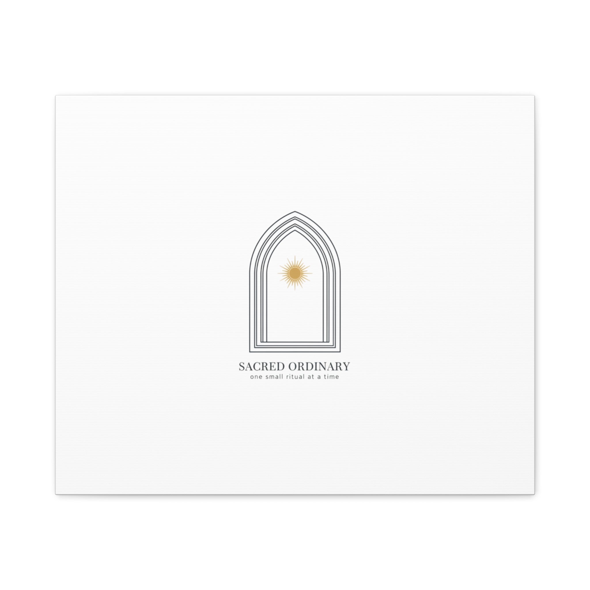 Sacred Ordinary Gothic Arch Canvas | Minimal Scripture Art, Quiet Luxury