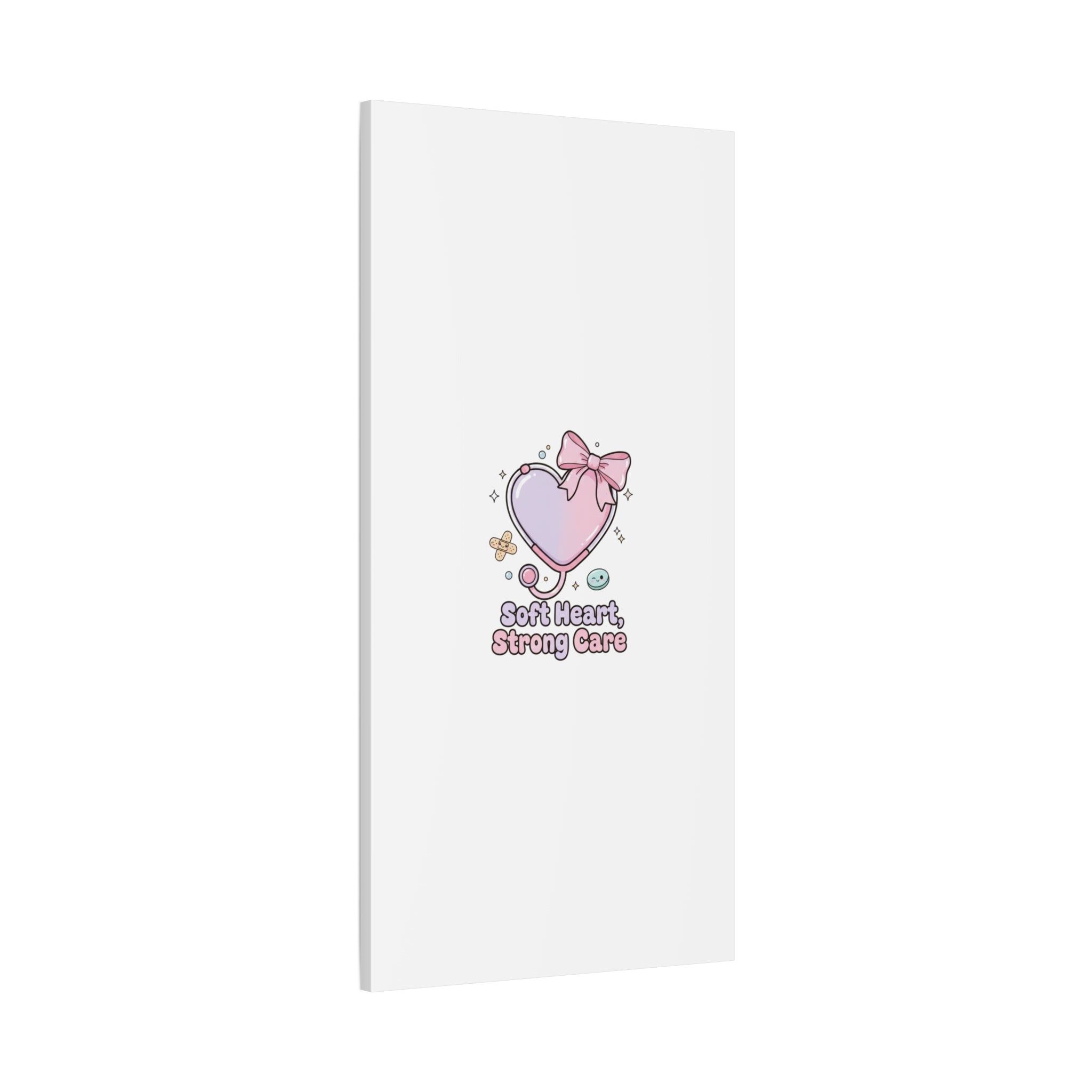 Soft Heart Strong Care Canvas, Pastel Cute Nurse Medical Art | Coquette Healthcare 36" x 36" 1.25"