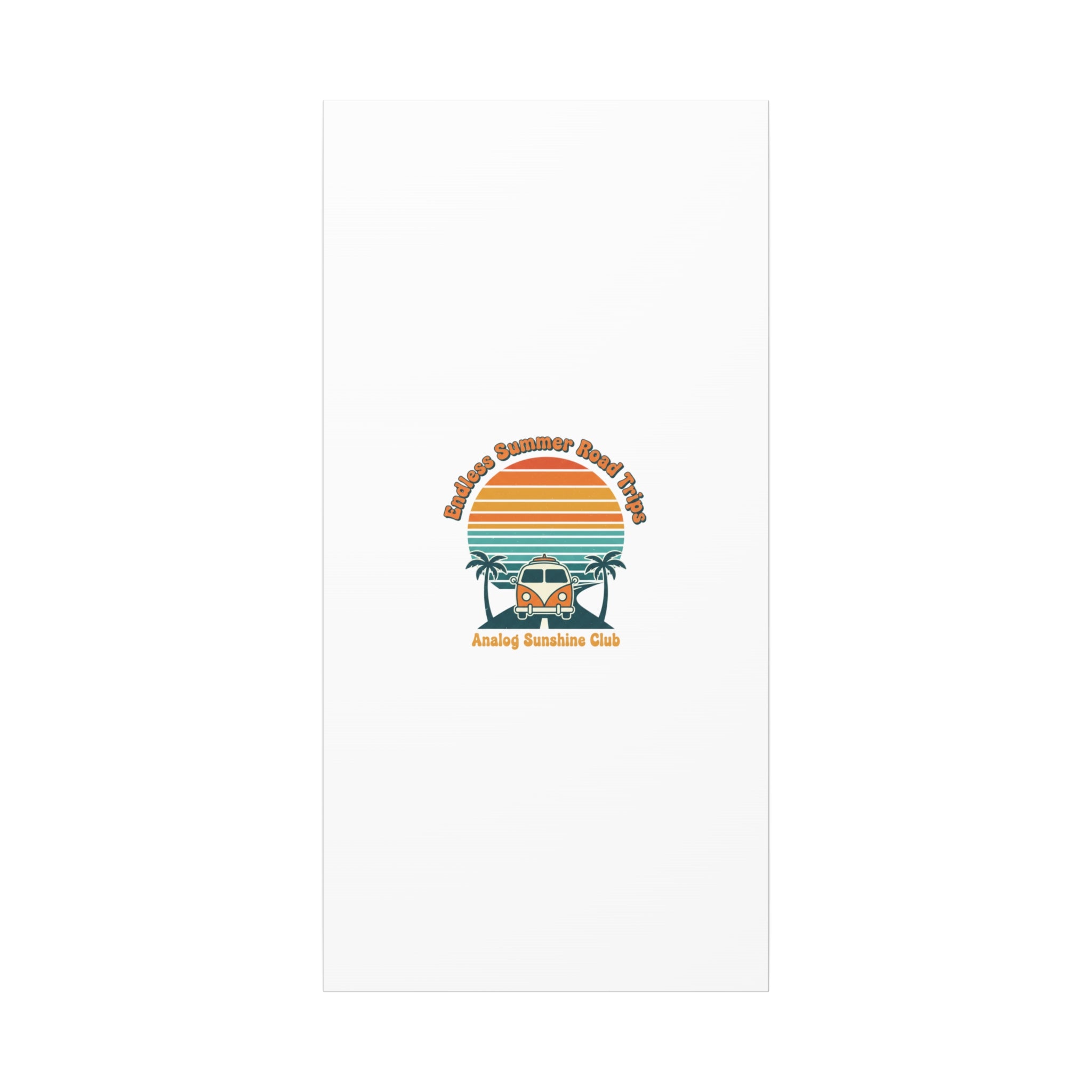 Endless Summer Road Trips Canvas | 1970s Sunset, Retro Surf Palm Art 20" x 40" (Vertical) 1.25"