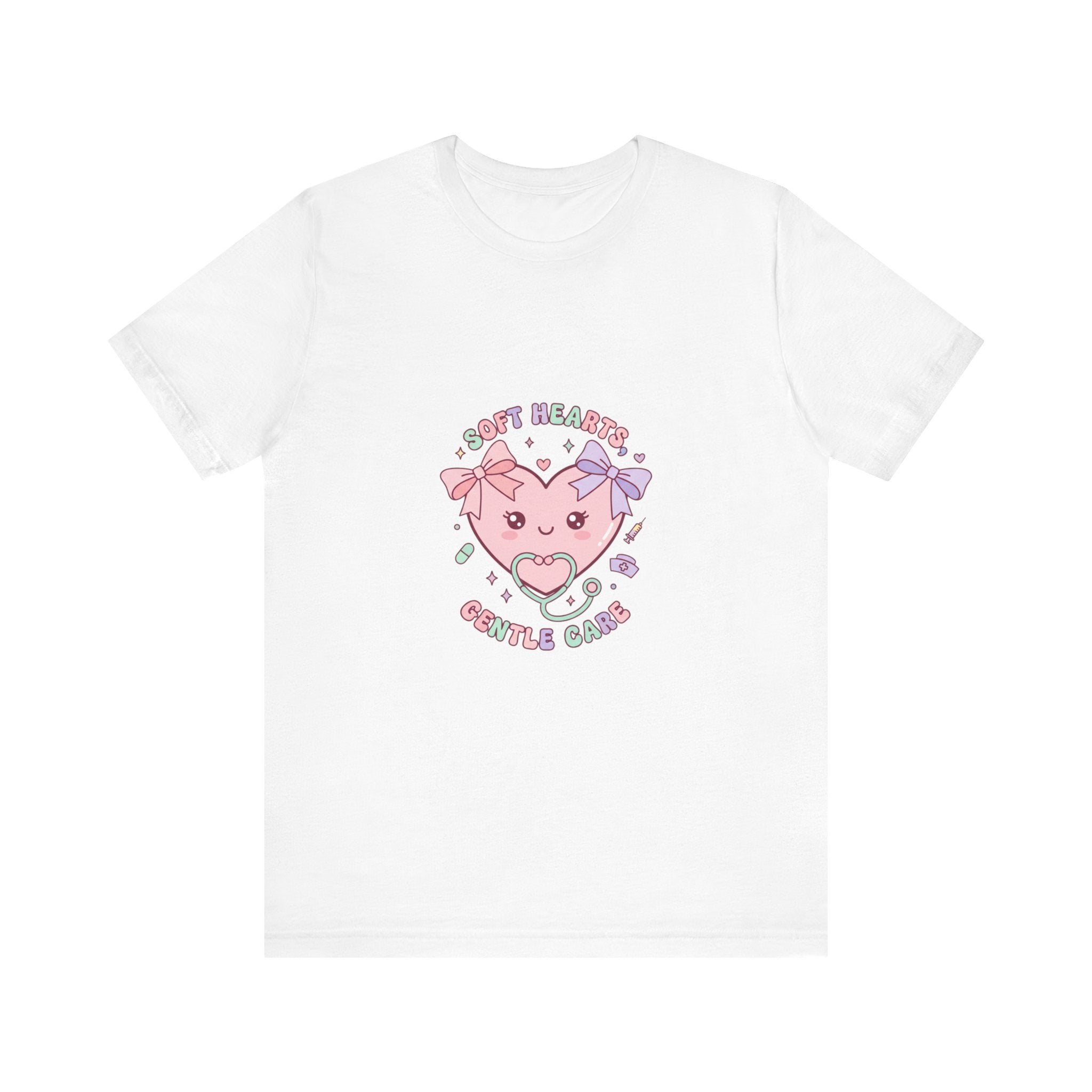 Kawaii Nurse Heart Tee | pastel healthcare design, coquette medical shirt Navy
