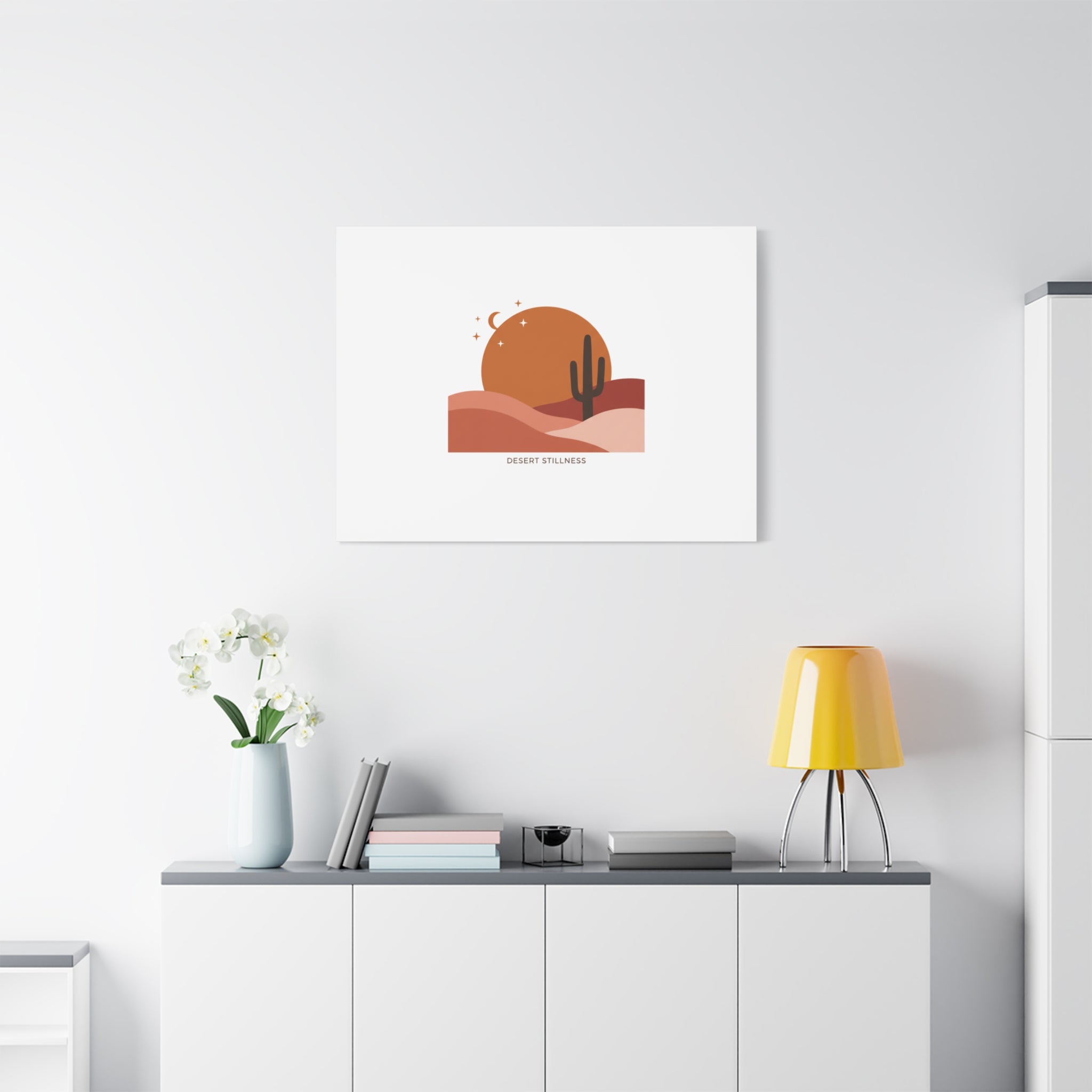 Desert Stillness Canvas, Desert Sunset Minimalist Mesa | Southwestern Art Print 36" x 36" 1.25"