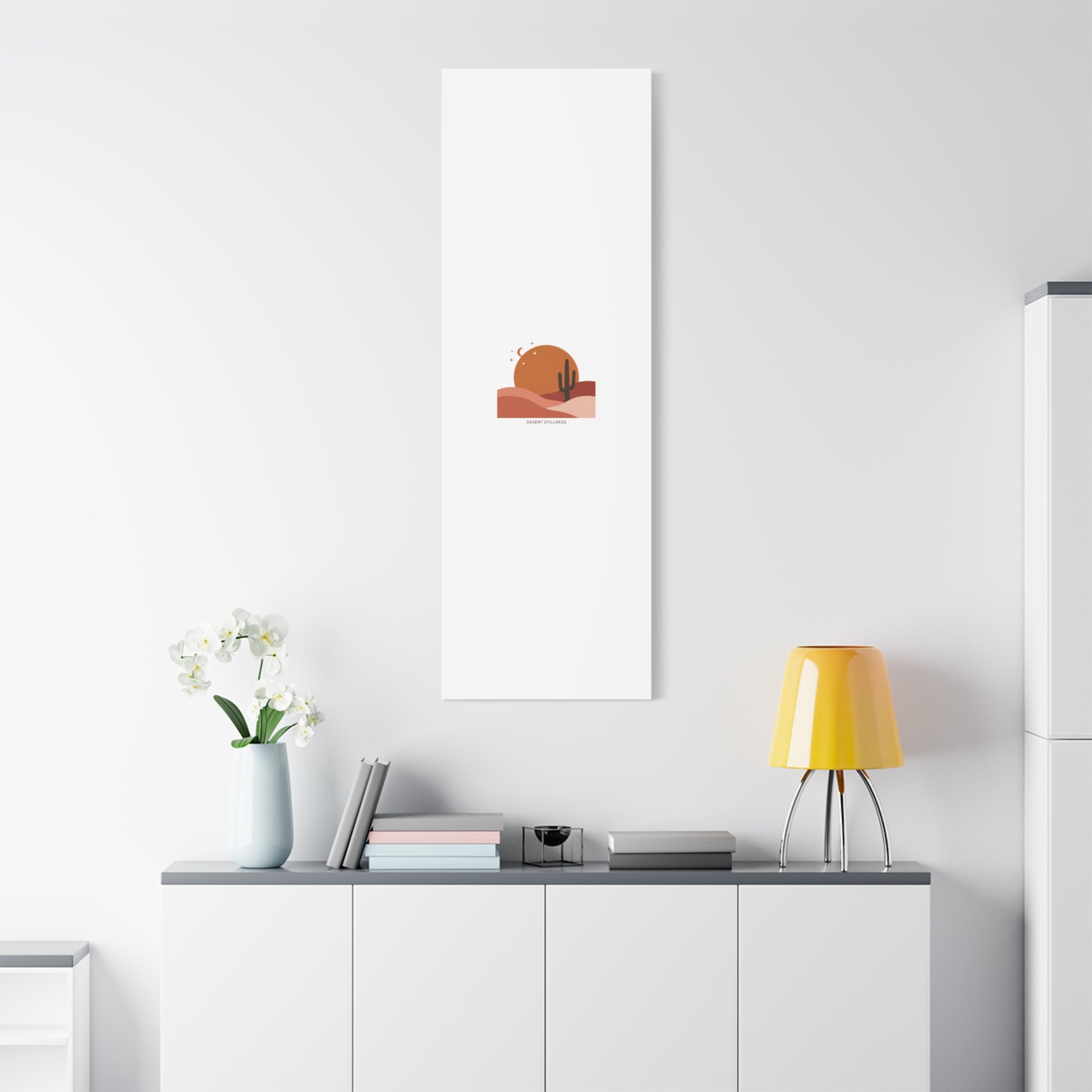 Desert Stillness Canvas, Desert Sunset Minimalist Mesa | Southwestern Art Print