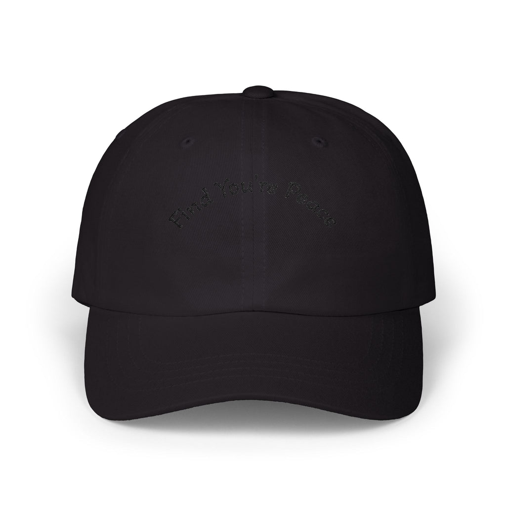 Dad Cap – "Find You're Peace" Embroidered White Baseball Hat.