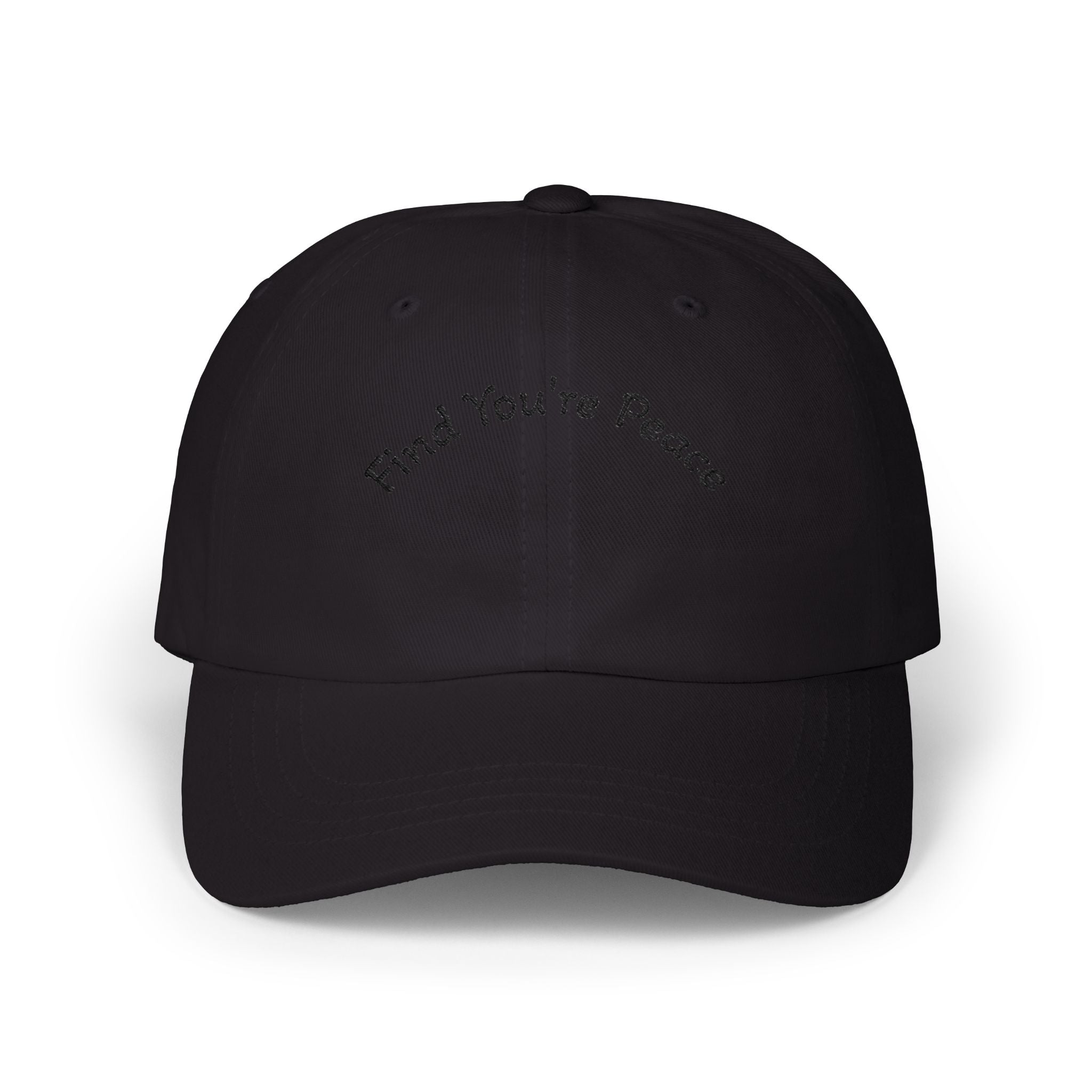 Dad Cap – "Find You're Peace" Embroidered White Baseball Hat.
