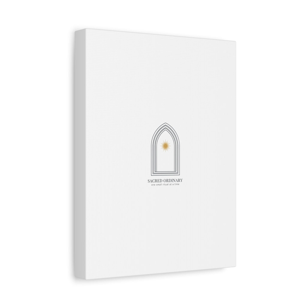 Sacred Ordinary Gothic Arch Canvas | Minimal Scripture Art, Quiet Luxury