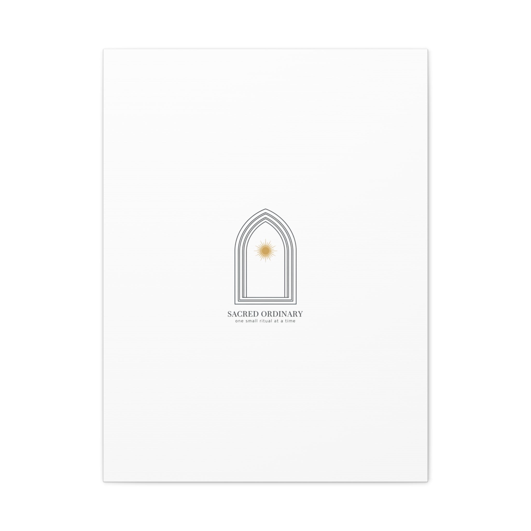 Sacred Ordinary Gothic Arch Canvas | Minimal Scripture Art, Quiet Luxury